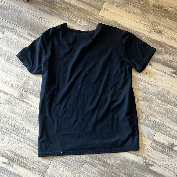 NWOT Black T-Shirt with Rose Detail - Picture 3 of 3